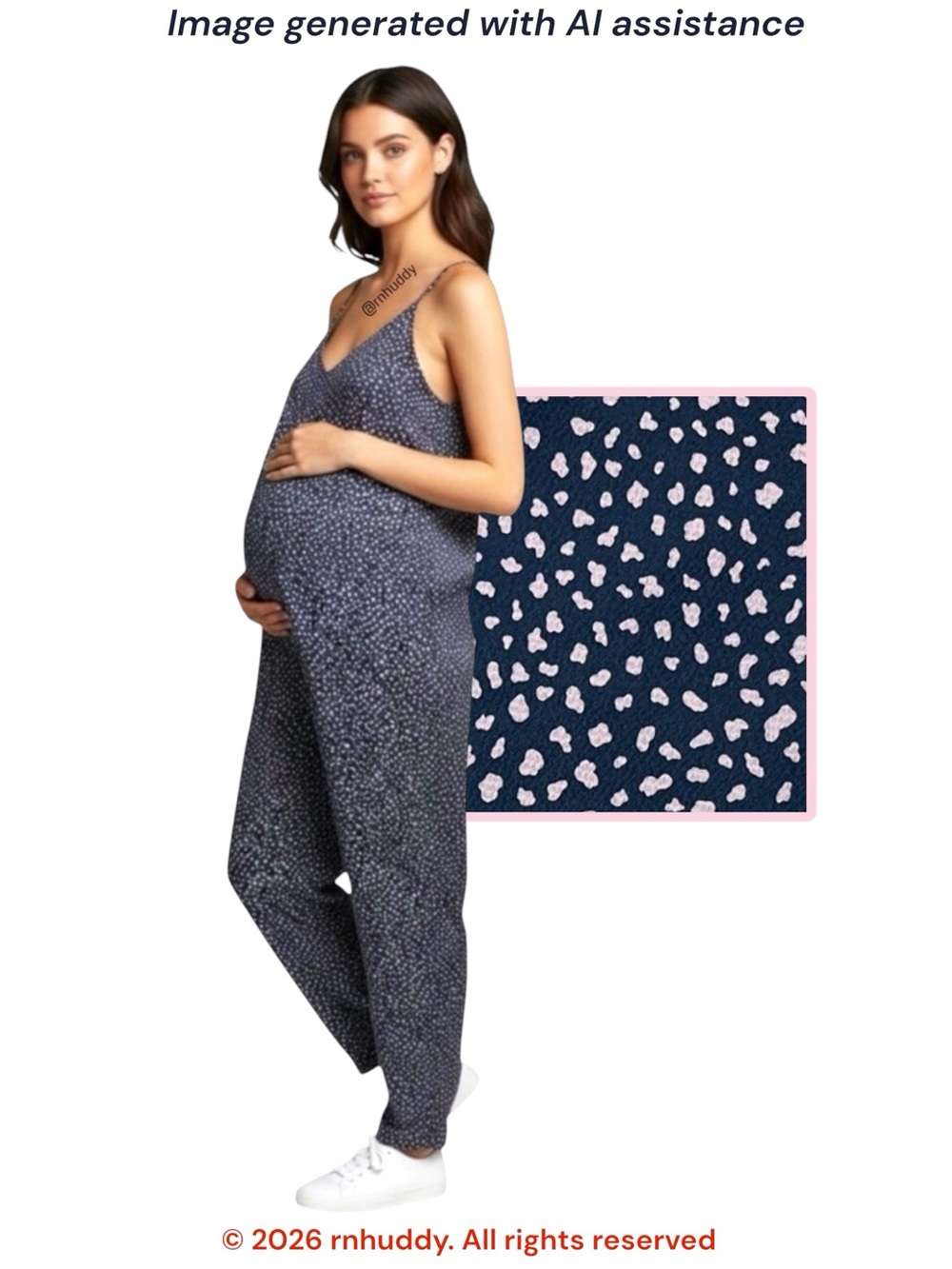 Hatch maternity M (2 in brand) Georgia navy cheetah satin jumpsuit